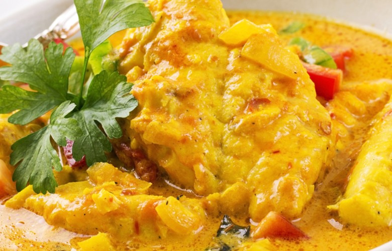 Kabeljau in Currysoße